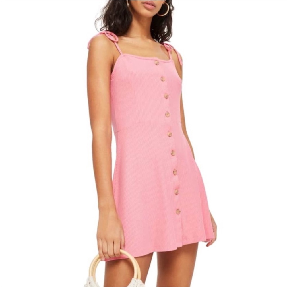 Topshop Pink Button Down Dress